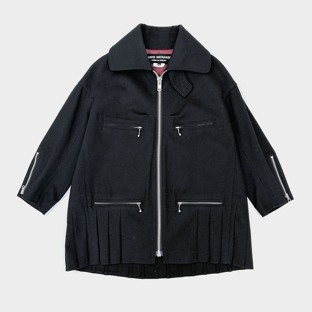 Comme Des Garçons By Junya Watanabe Black Pleated Jacket 2011