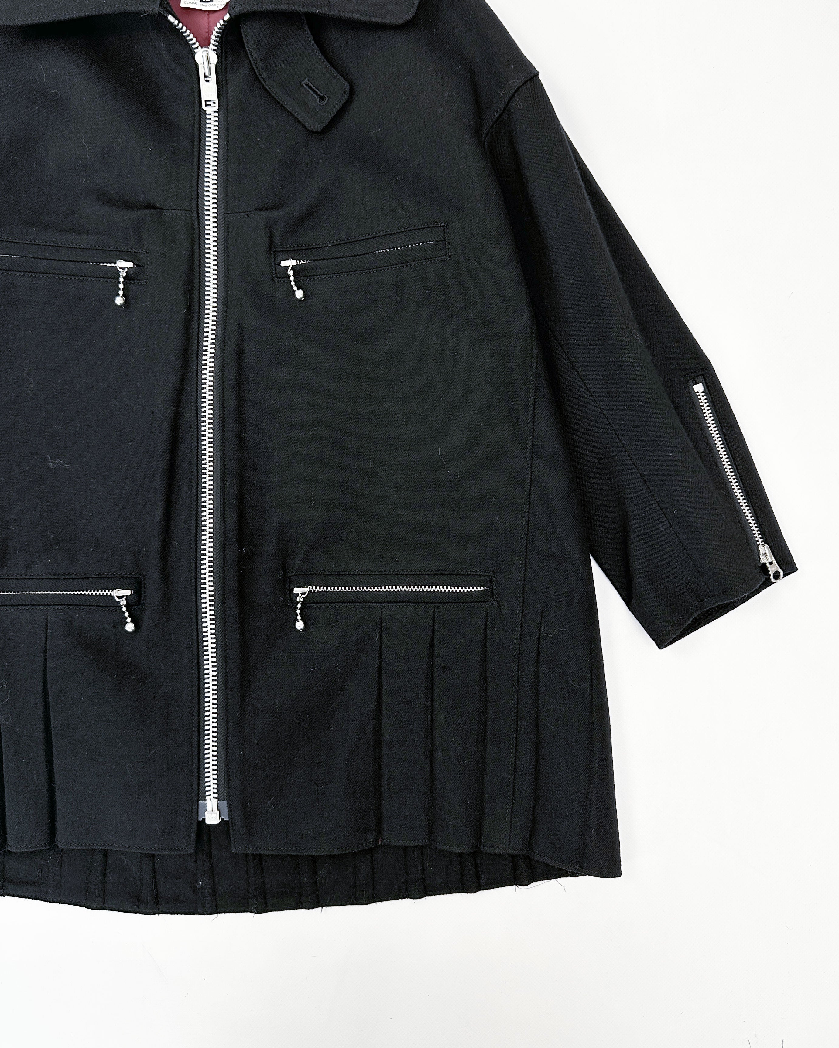 Comme Des Garçons By Junya Watanabe Black Pleated Jacket 2011