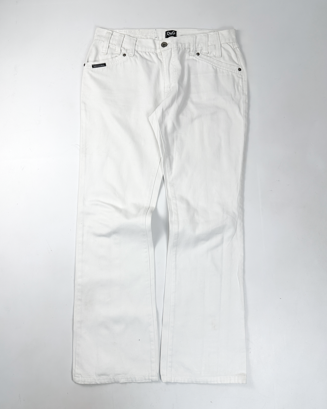 Dolce & Gabbana White Stripes Denim Pants 2000's