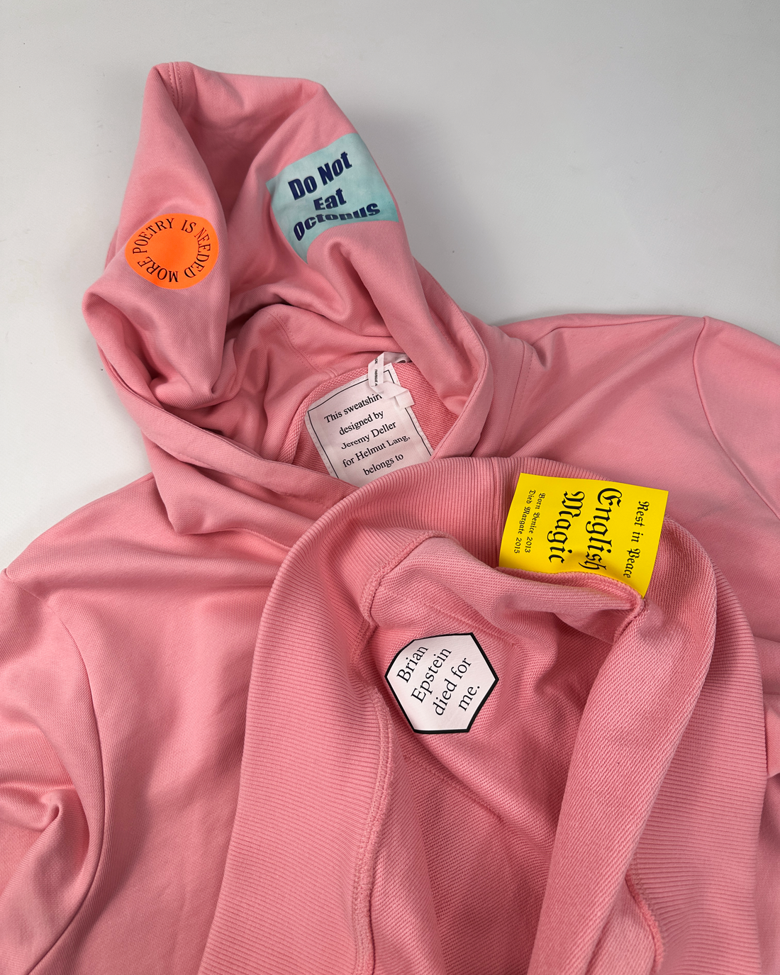 Helmut Lang x Jeremy Deller Reversible Pink Hoodie 2018