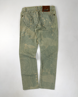 Roberto Cavalli Treasure Map Denim Pants 2000's
