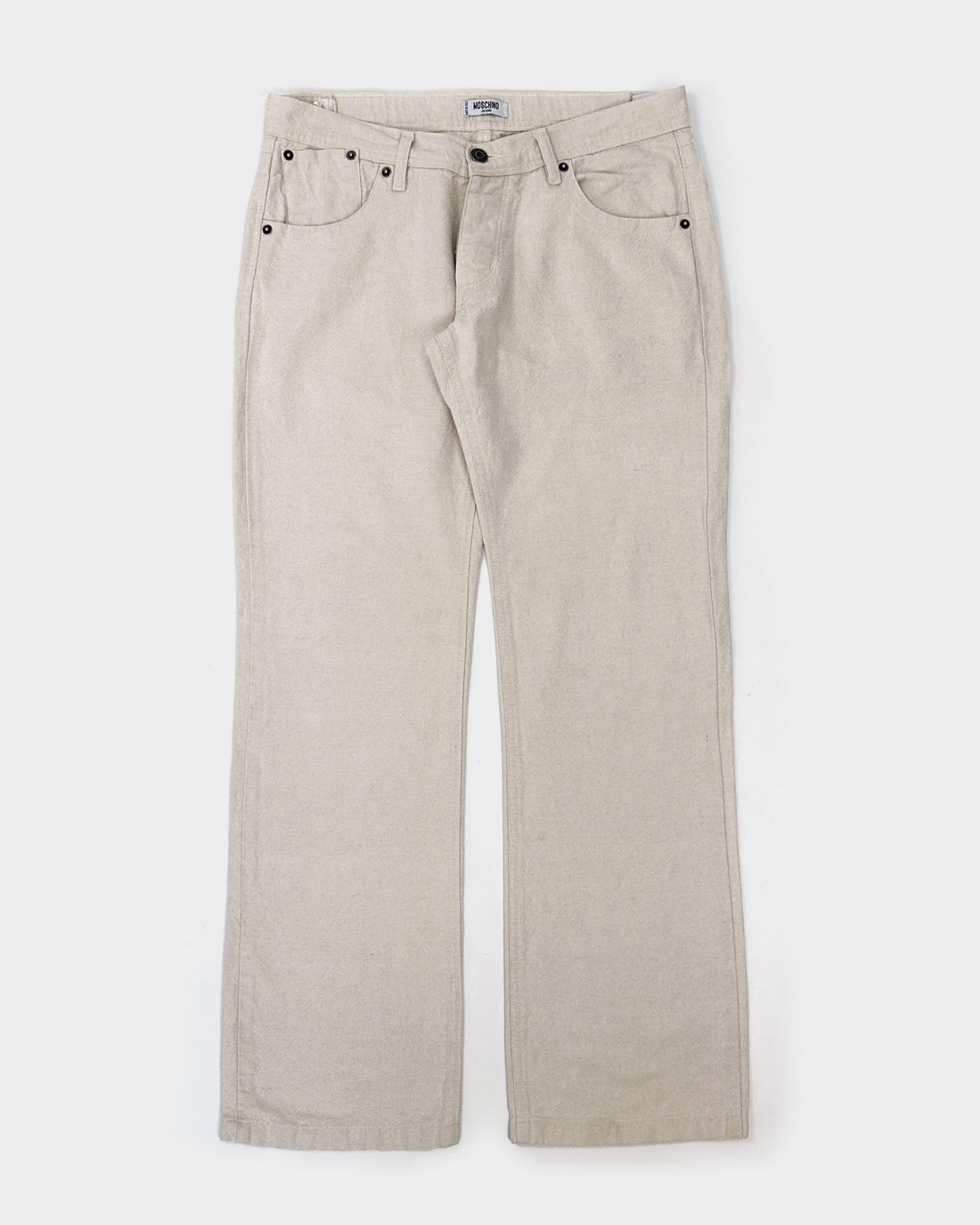 Moschino Hemp Style Cream White Pants 1990's