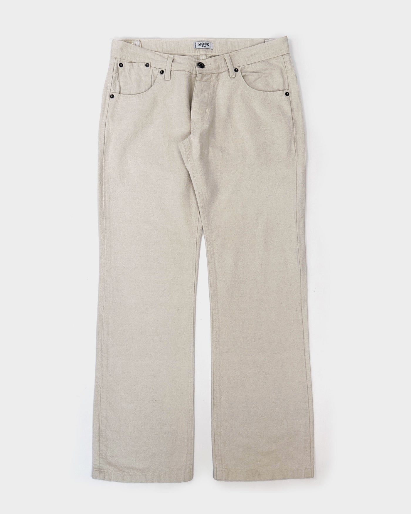 Moschino Hemp Style Cream White Pants 1990's