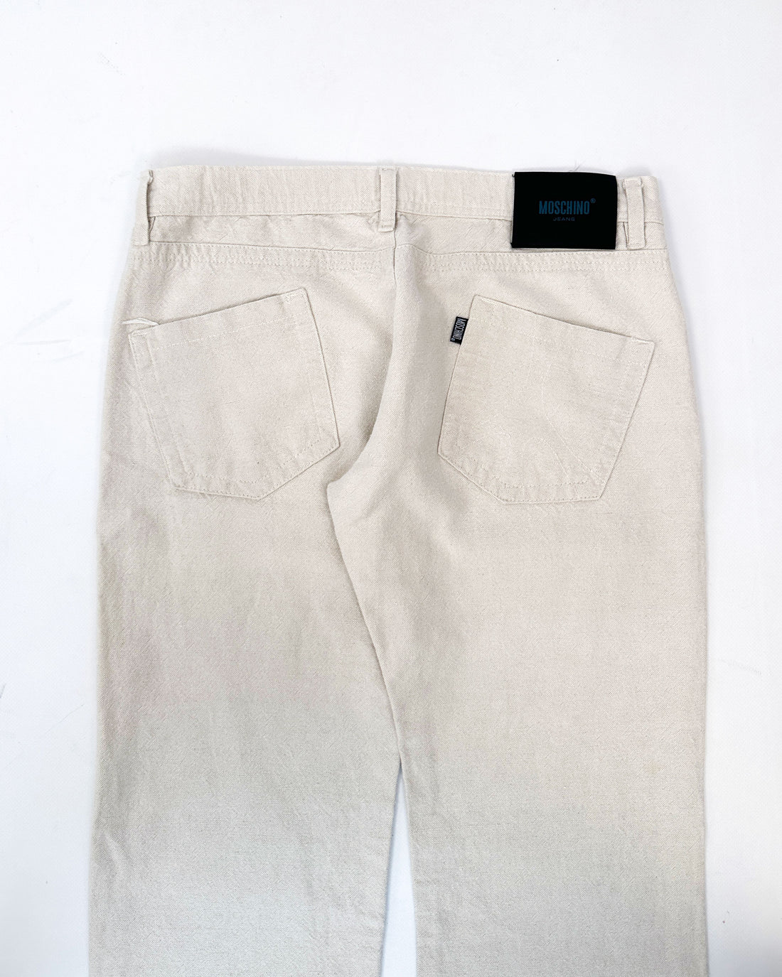 Moschino Hemp Style Cream White Pants 1990's