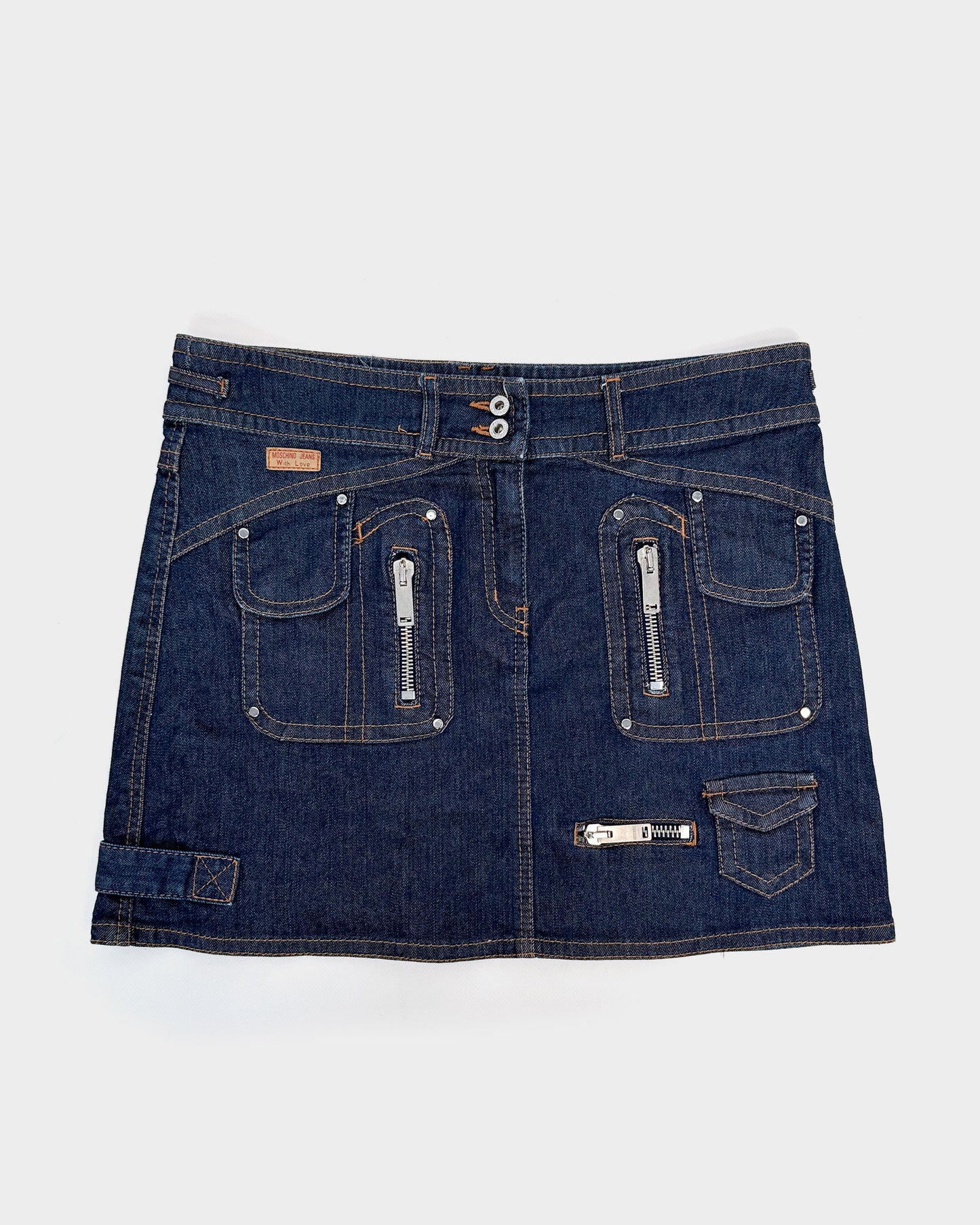 Moschino Multi-Pocket Denim Skirt 2000's