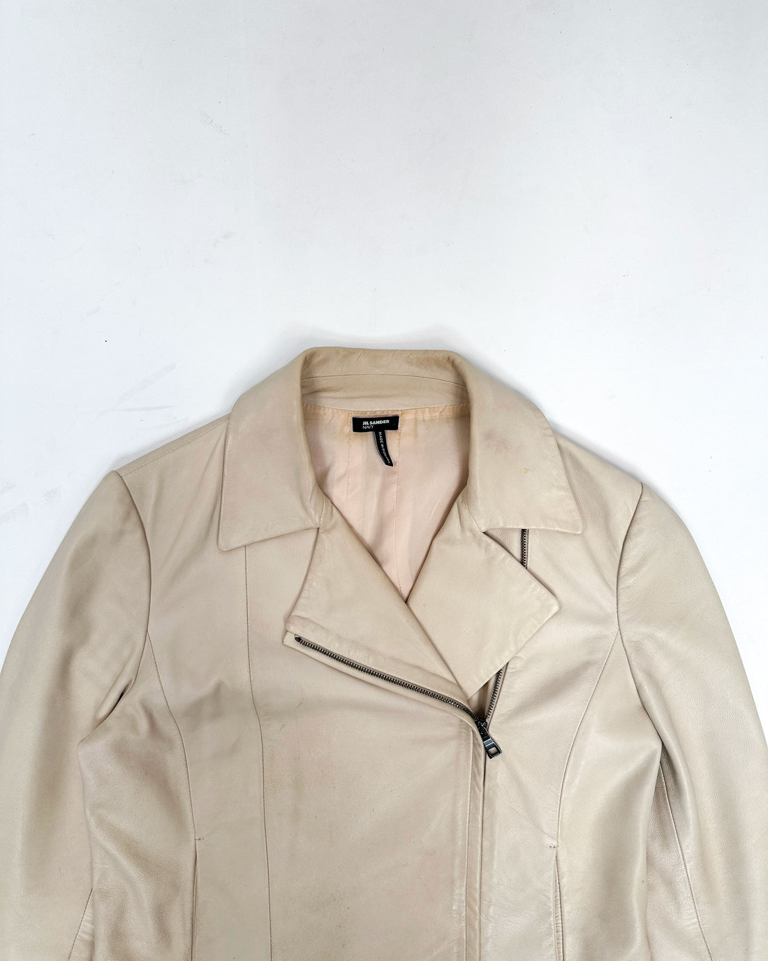Jil Sander Light Beige Leather Jacket 2000's