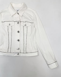 Moschino White Denim Zippers Jacket 1990's