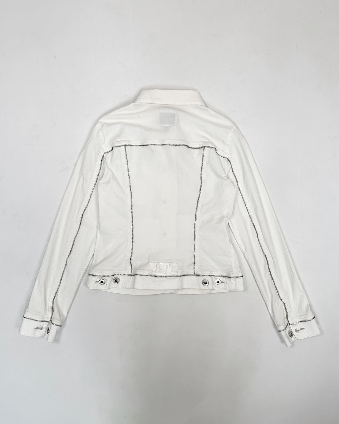 Moschino White Denim Zippers Jacket 1990's