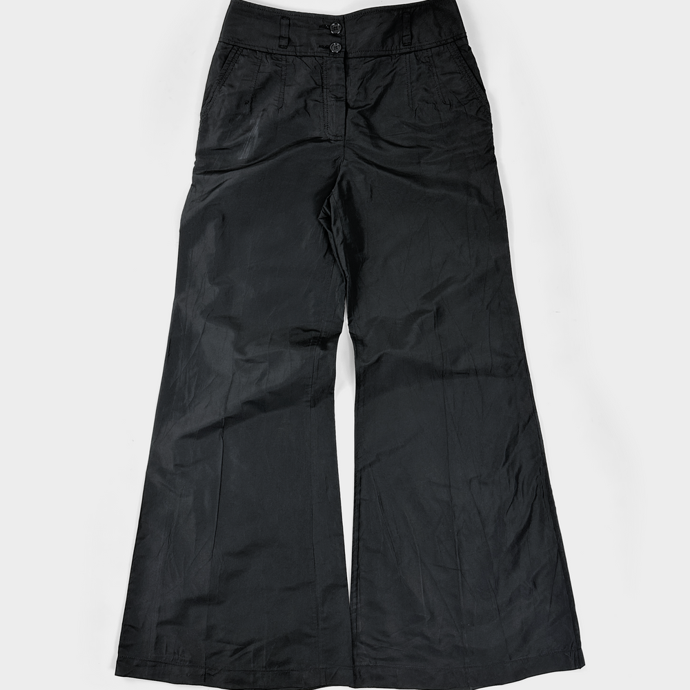 Dolce & Gabbana Acetate Flare Black Pants 2000's