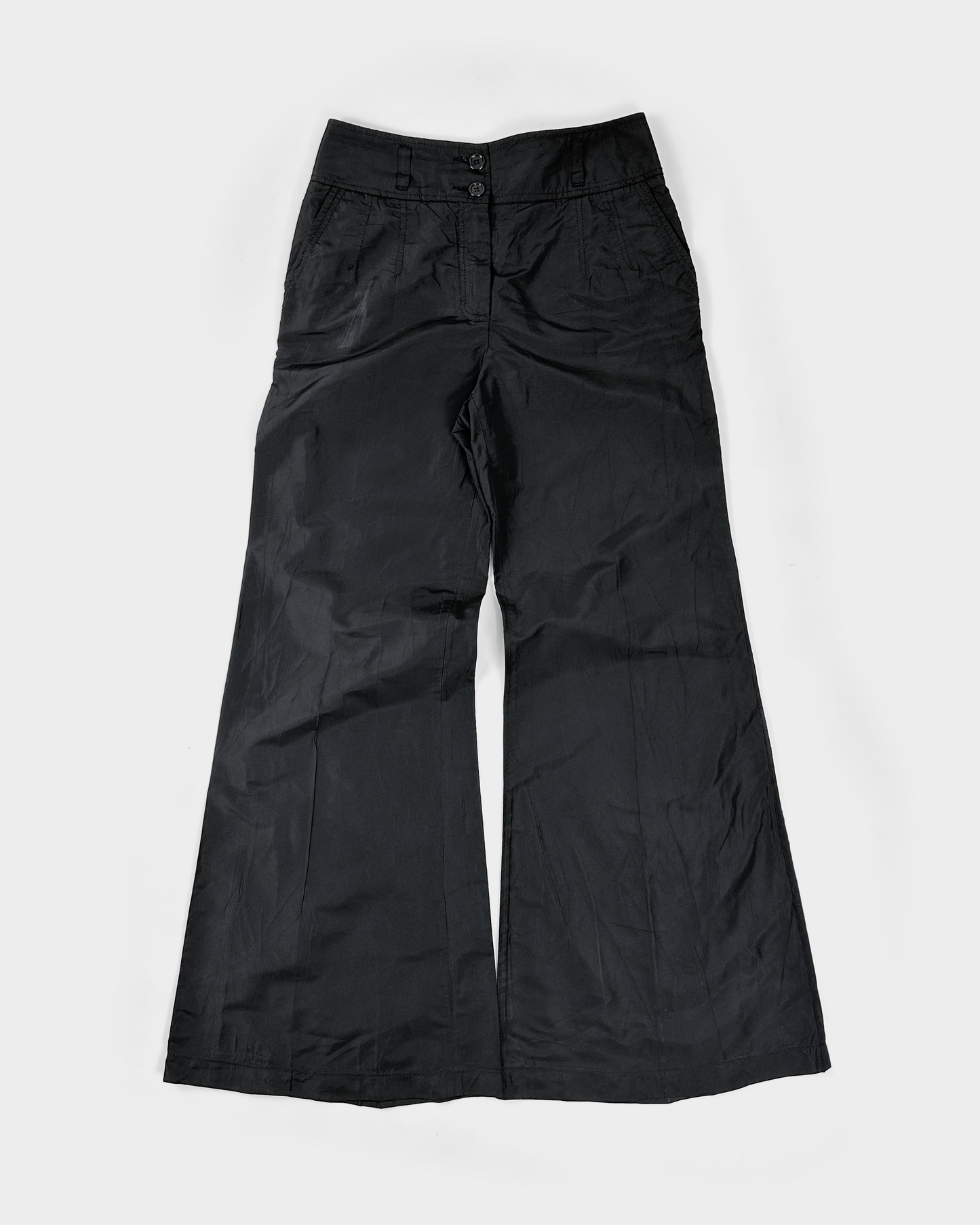 Dolce & Gabbana Acetate Flare Black Pants 2000's