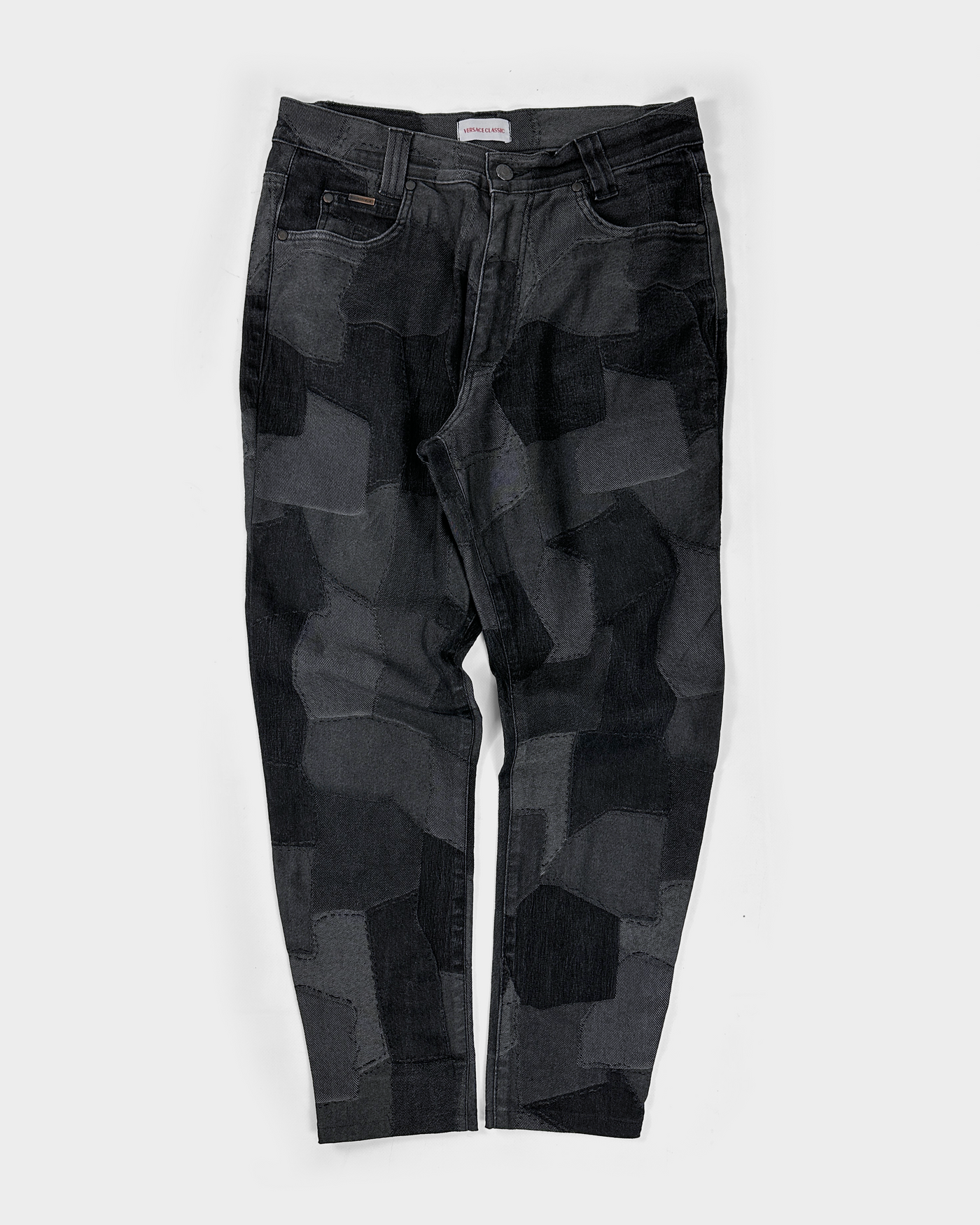 Versace Classic Black Patchwork Balloon Denim 2000's