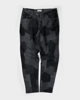 Versace Classic Black Patchwork Balloon Denim 2000's