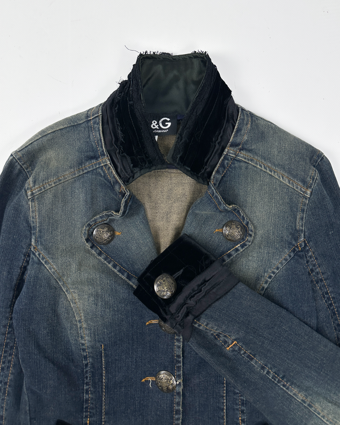 Dolce & Gabbana Raw-Edge Denim Jacket 2000's