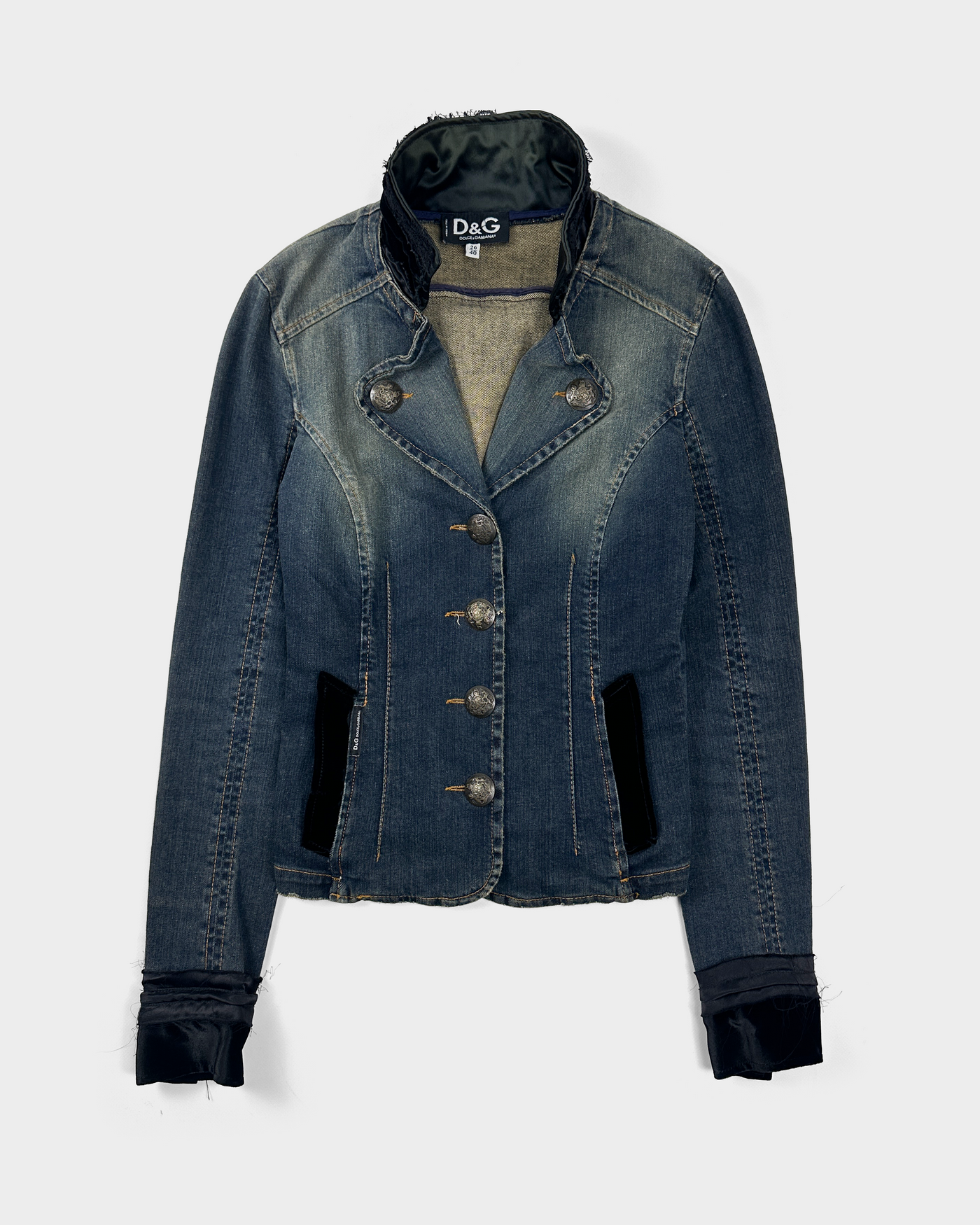 Dolce & Gabbana Raw-Edge Denim Jacket 2000's