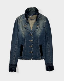 Dolce & Gabbana Raw-Edge Denim Jacket 2000's