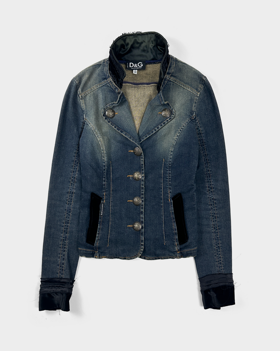 Dolce & Gabbana Raw-Edge Denim Jacket 2000's