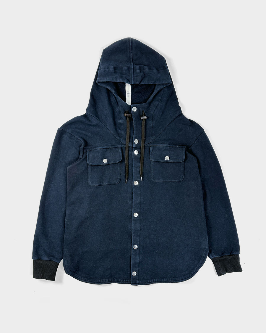 Marni Navy Hooded Overshirt Jacket 2000's