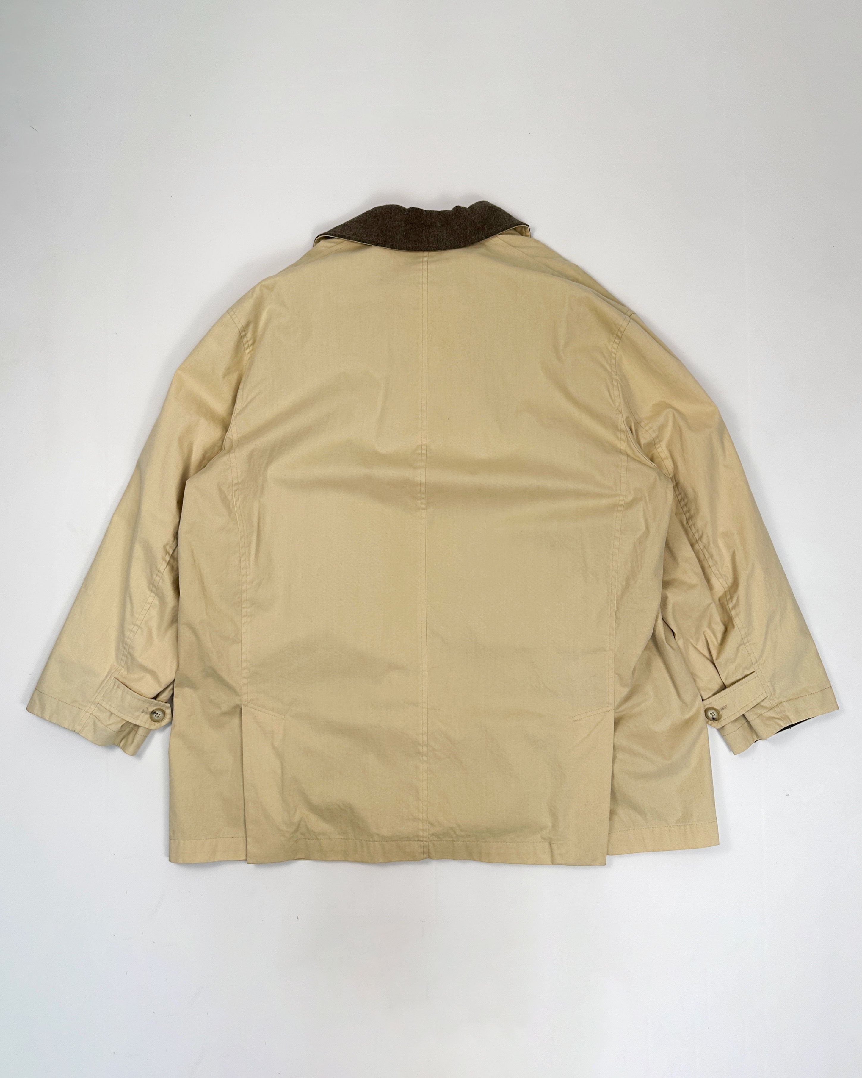 Kenzo Homme Cream Buttoned Coat Jacket 1990 s Vintage TTS