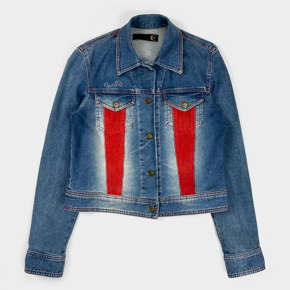 Roberto Cavalli Corduroy Stripes Denim Jacket 2000's