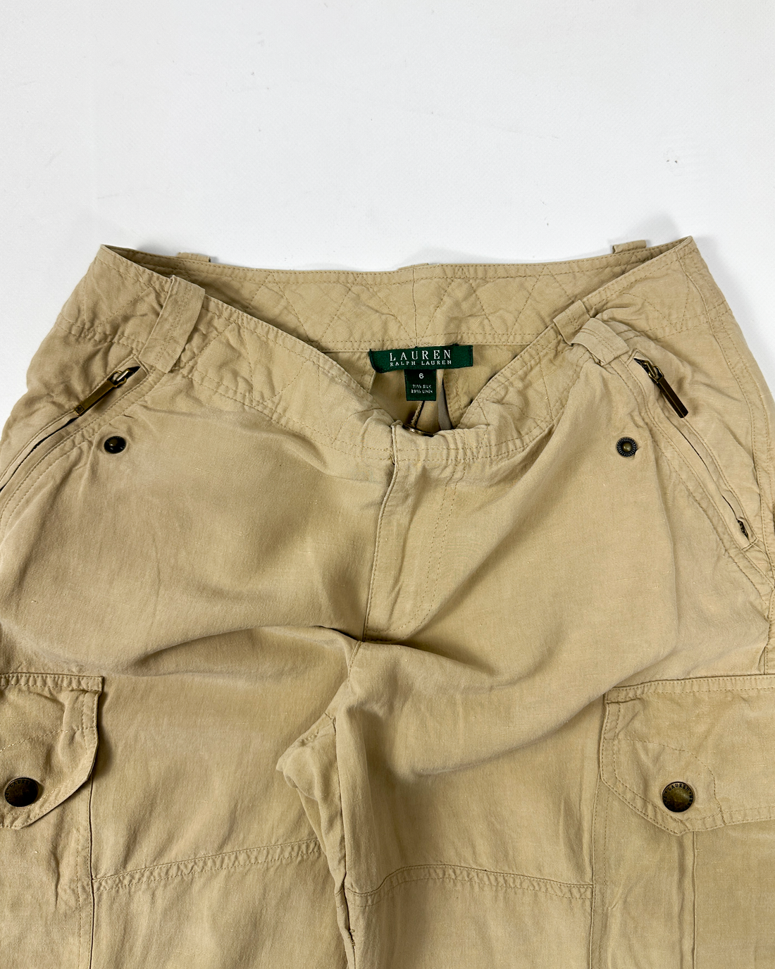 Lauren By Ralph Laurent Silk Cargo Pants 2000's