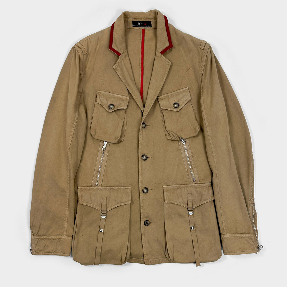 Ice B By Iceberg Camel Utility Zipped Blazer 2000's