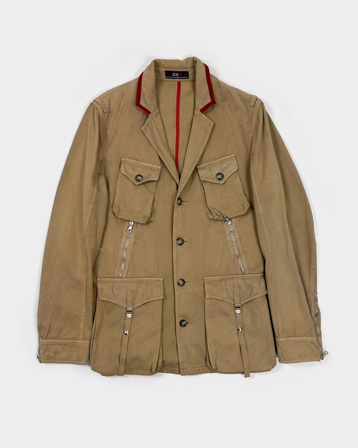 Ice B By Iceberg Camel Utility Zipped Blazer 2000's