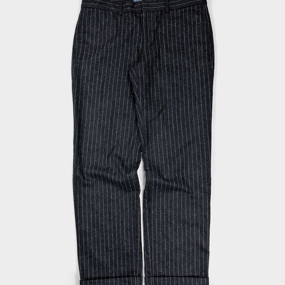 Ralph Lauren Wool Striped Dark Grey Pants 1990's