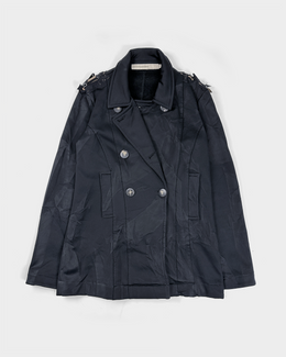 Marithé Francois Girbaud Pleated Black Jacket 2000's