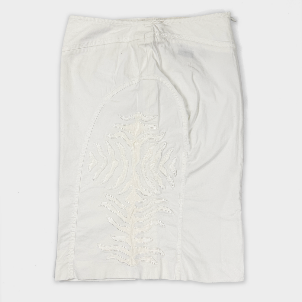 Only By Thierry Mugler White Flames Skirt 2000's