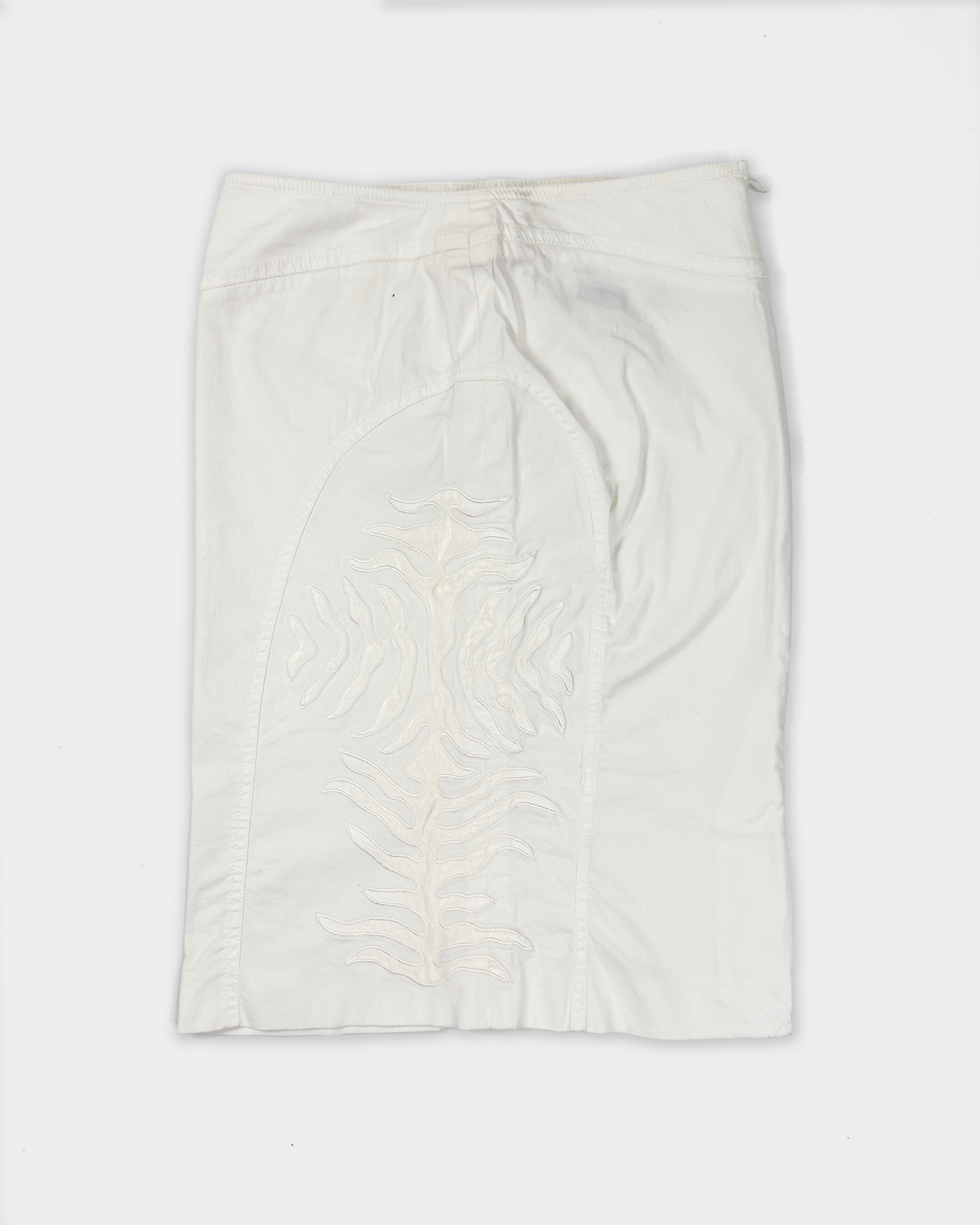 Only By Thierry Mugler White Flames Skirt 2000's