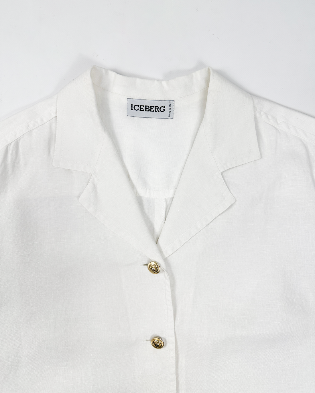 Iceberg White Linen 4-Button Jacket 1990's