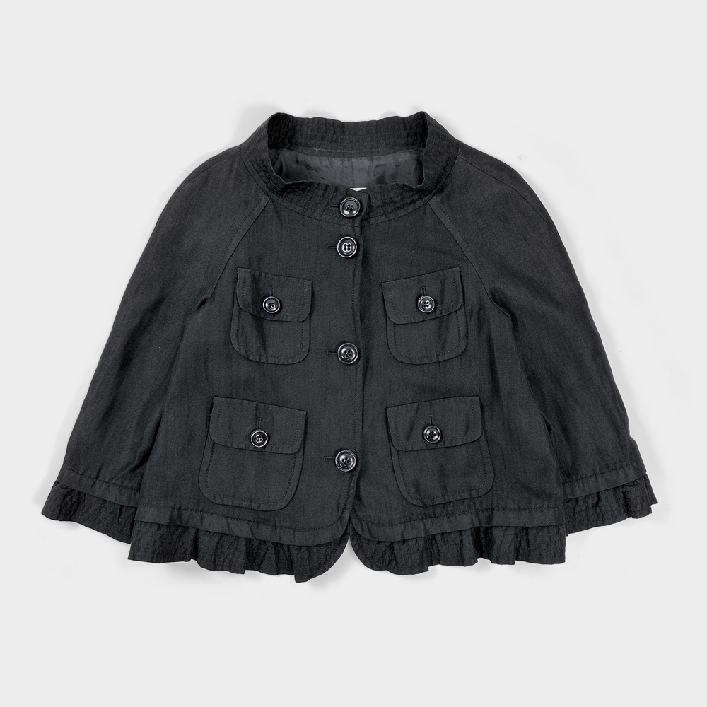 Moschino Wool + Linen Black Cropped Jacket 2000's