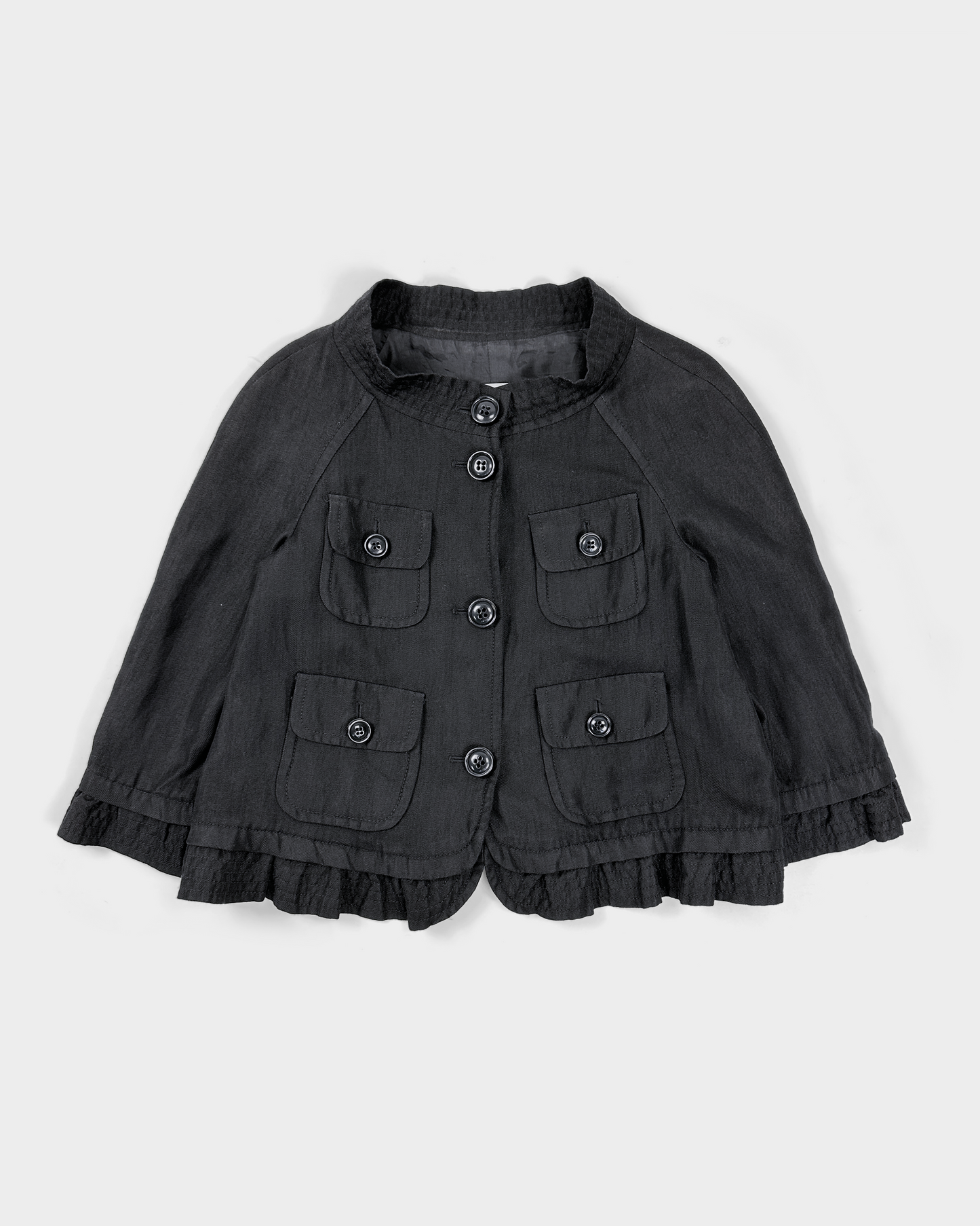 Moschino Wool + Linen Black Cropped Jacket 2000's