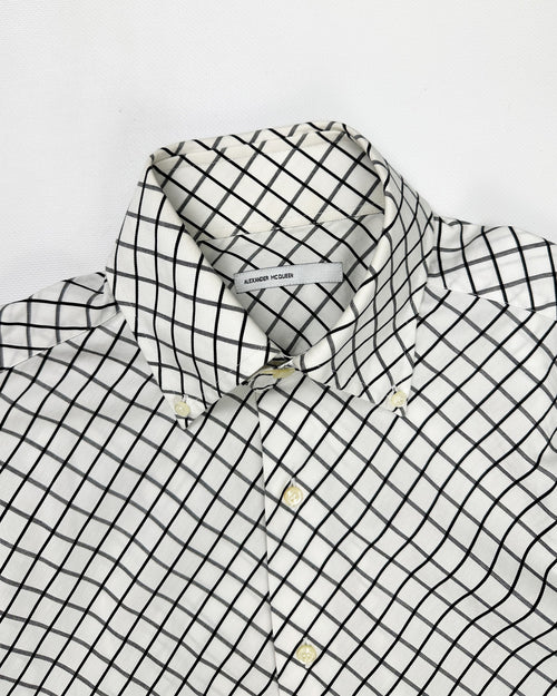Alexander Mcqueen Black and White Cotton Shirt S/S 1999 - Vintagetts
