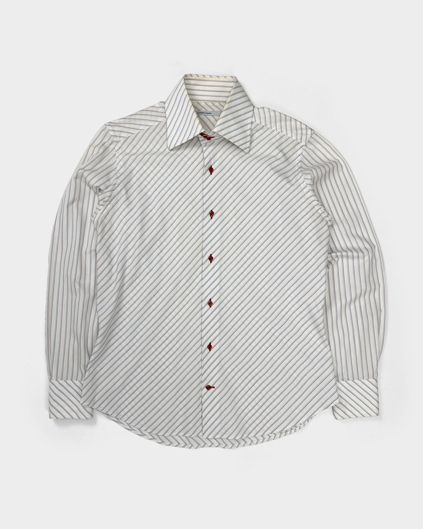 Alexander Mcqueen Red Stripes Cotton Shirt 1990's