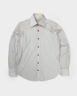 Alexander Mcqueen Red Stripes Cotton Shirt 1990's