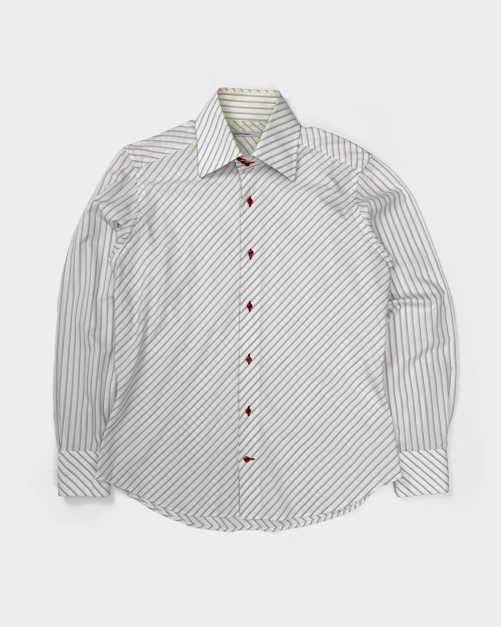 Alexander Mcqueen Red Stripes Cotton Shirt 1990's