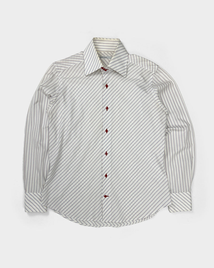 Alexander Mcqueen Red Stripes Cotton Shirt 1990's