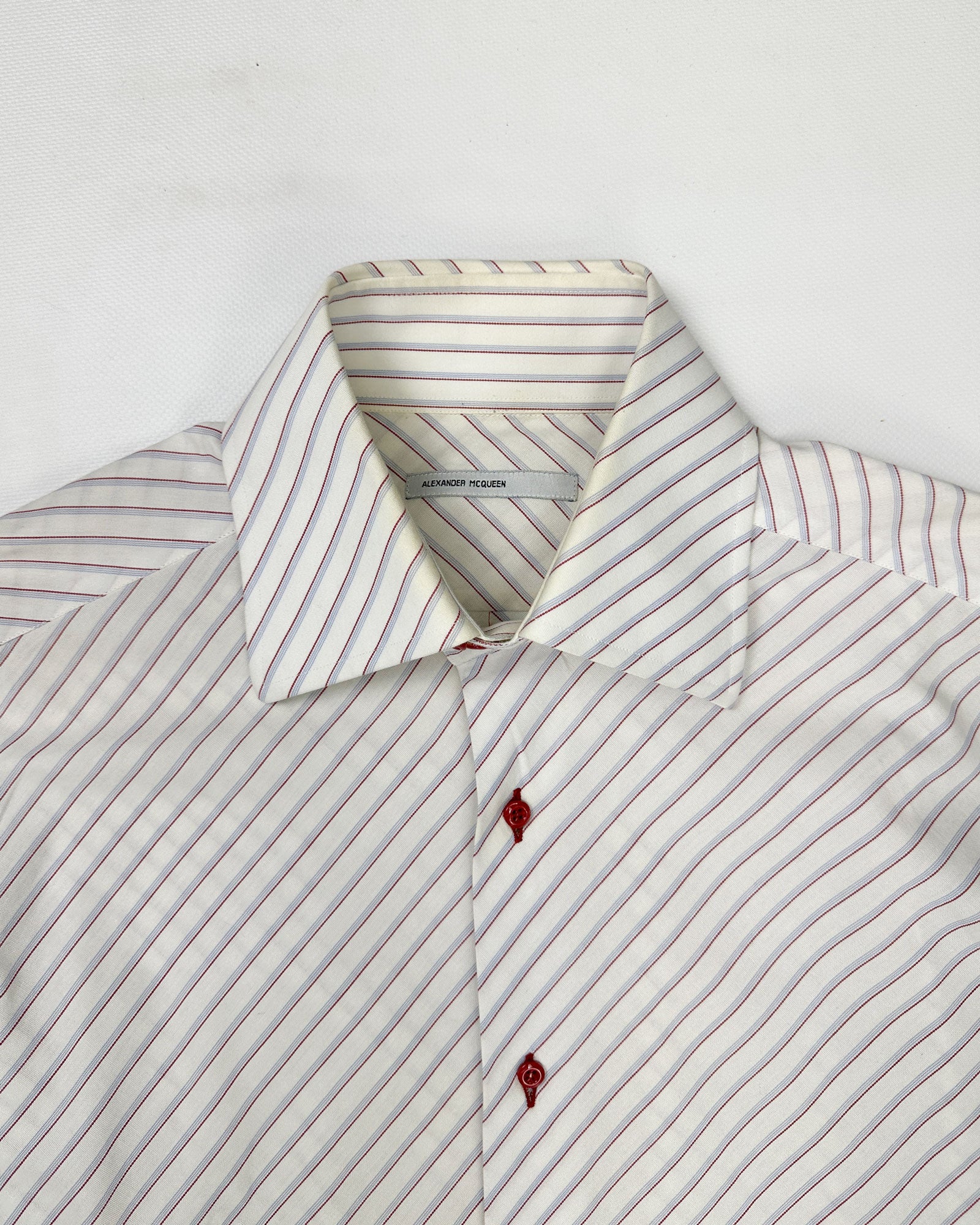 Alexander Mcqueen Red Stripes Cotton Shirt 1990's