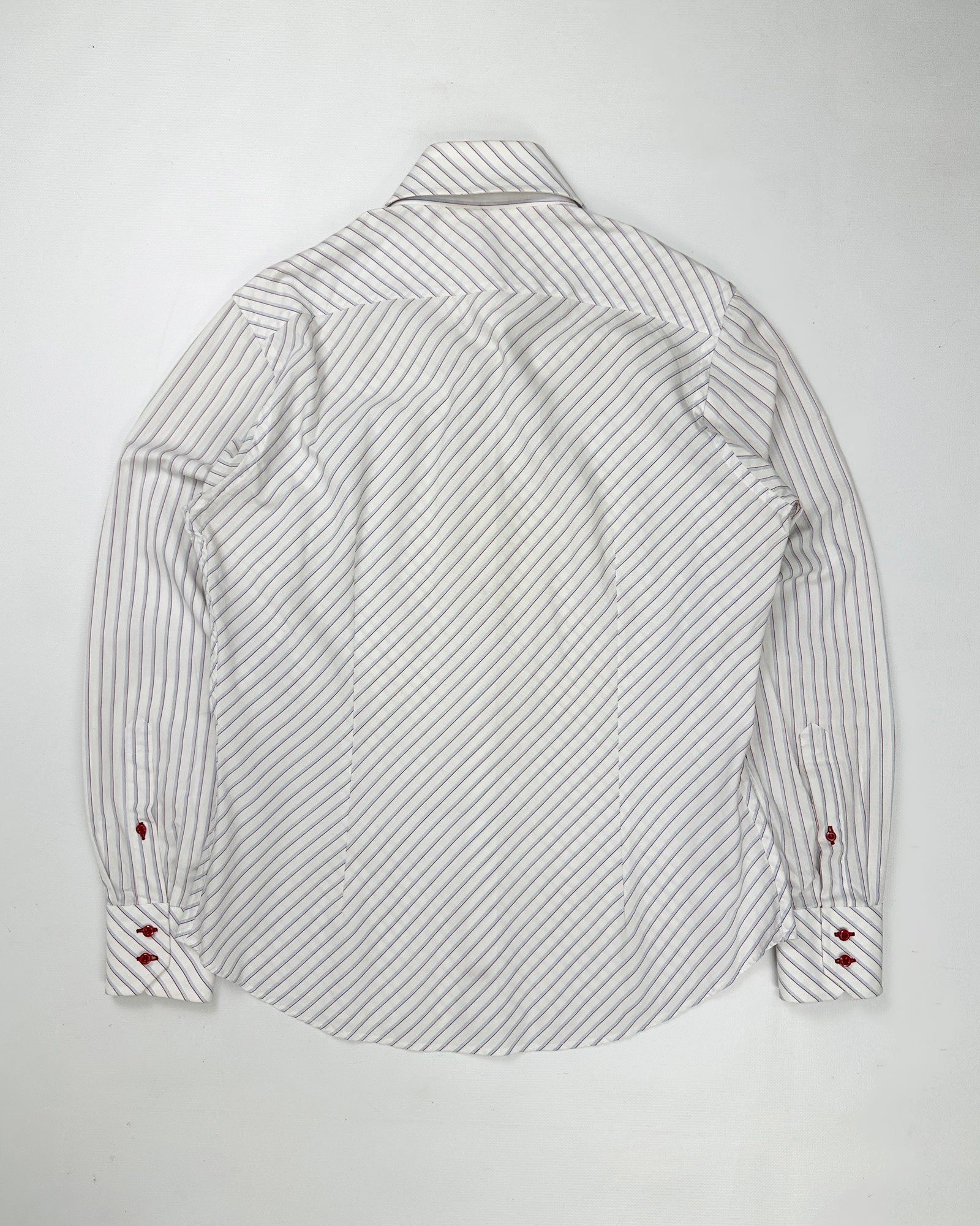 Alexander Mcqueen Red Stripes Cotton Shirt 1990's