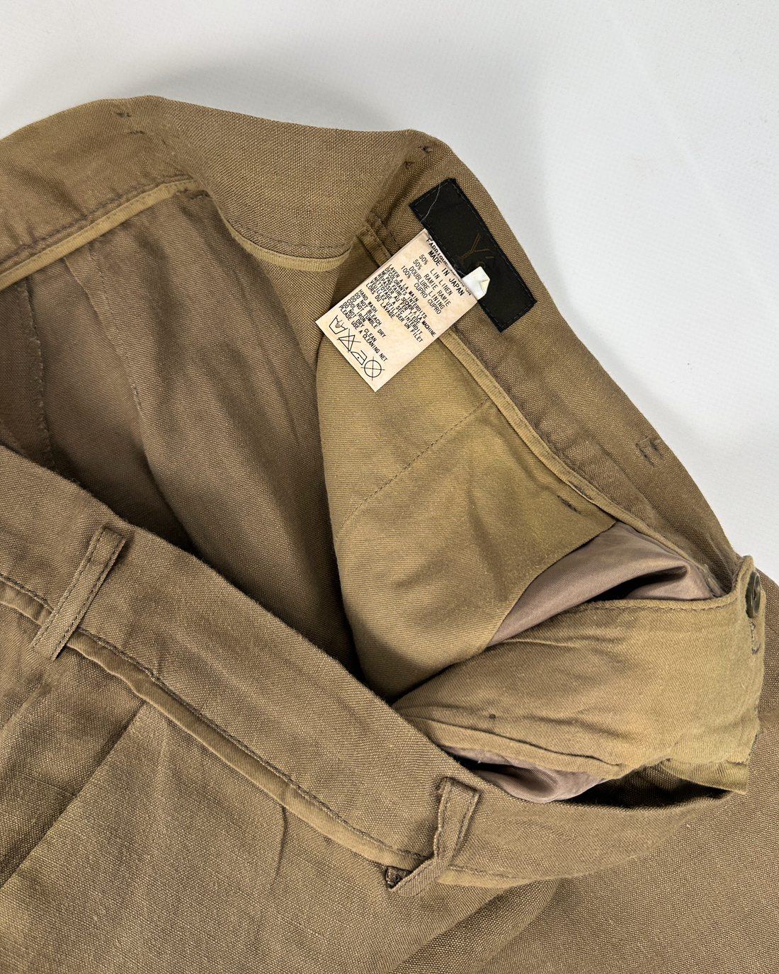 Yohji Yamamoto Linen 3/4 Beige Pants A/W 2000