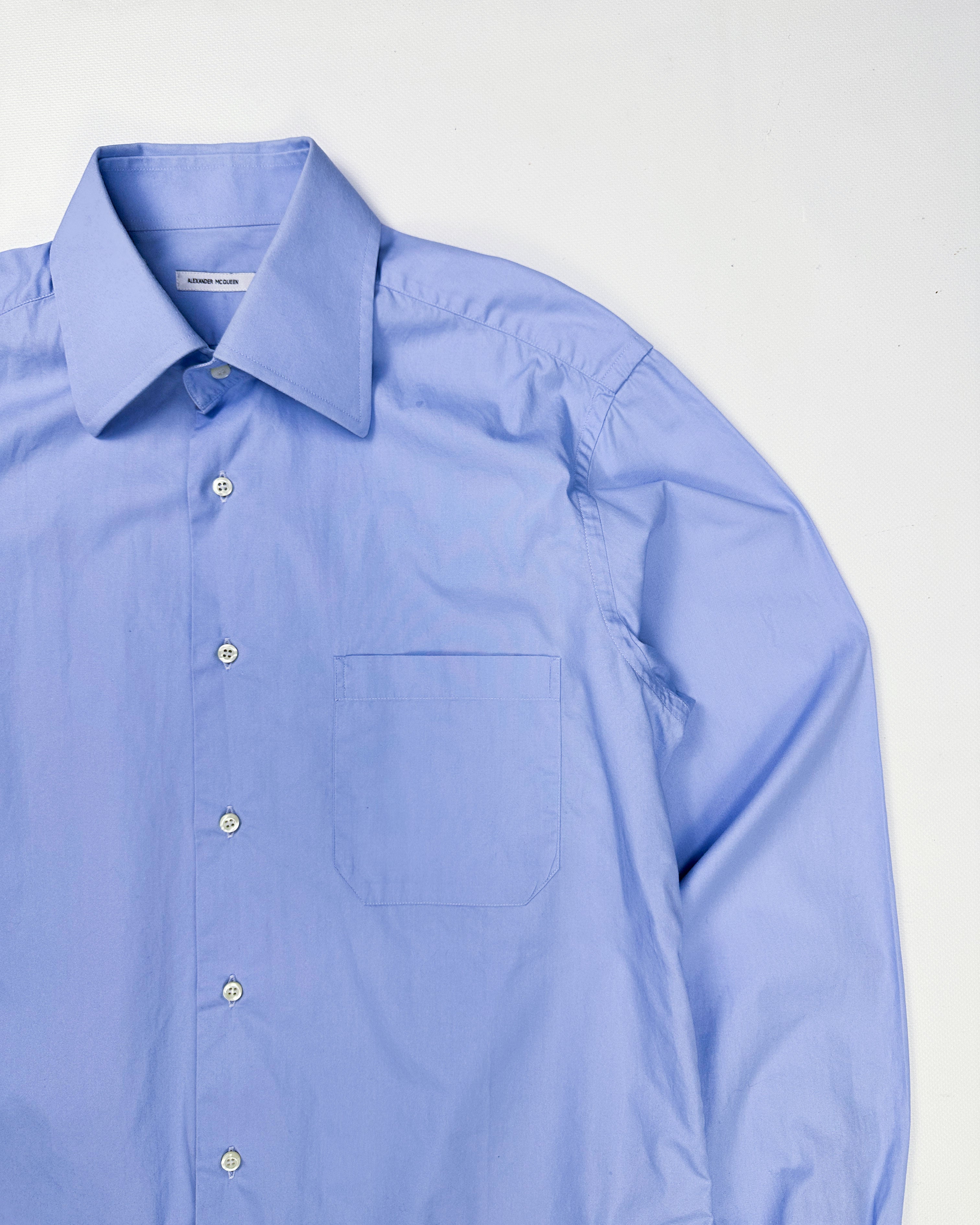 Alexander Mcqueen Blue Cotton Shirt 1990's