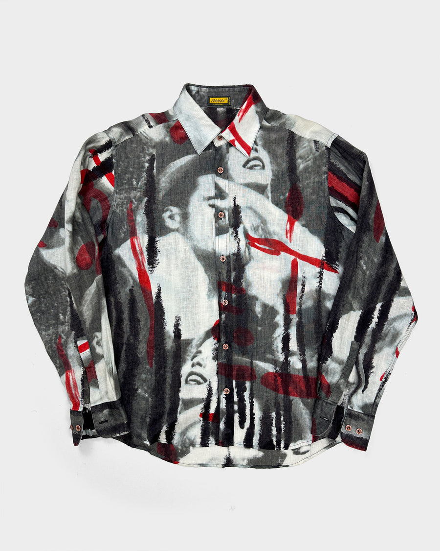 Messori Printed Linen Shirt 1990's