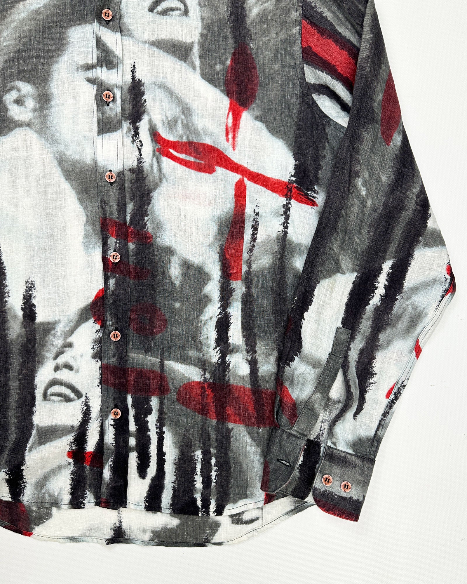 Messori Printed Linen Shirt 1990's