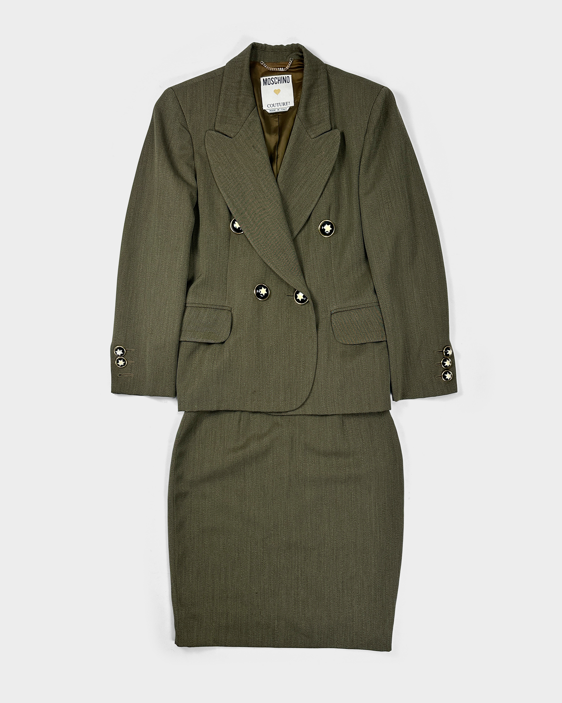 Moschino Couture Dark Green Wool Set 1980's – Vintage TTS