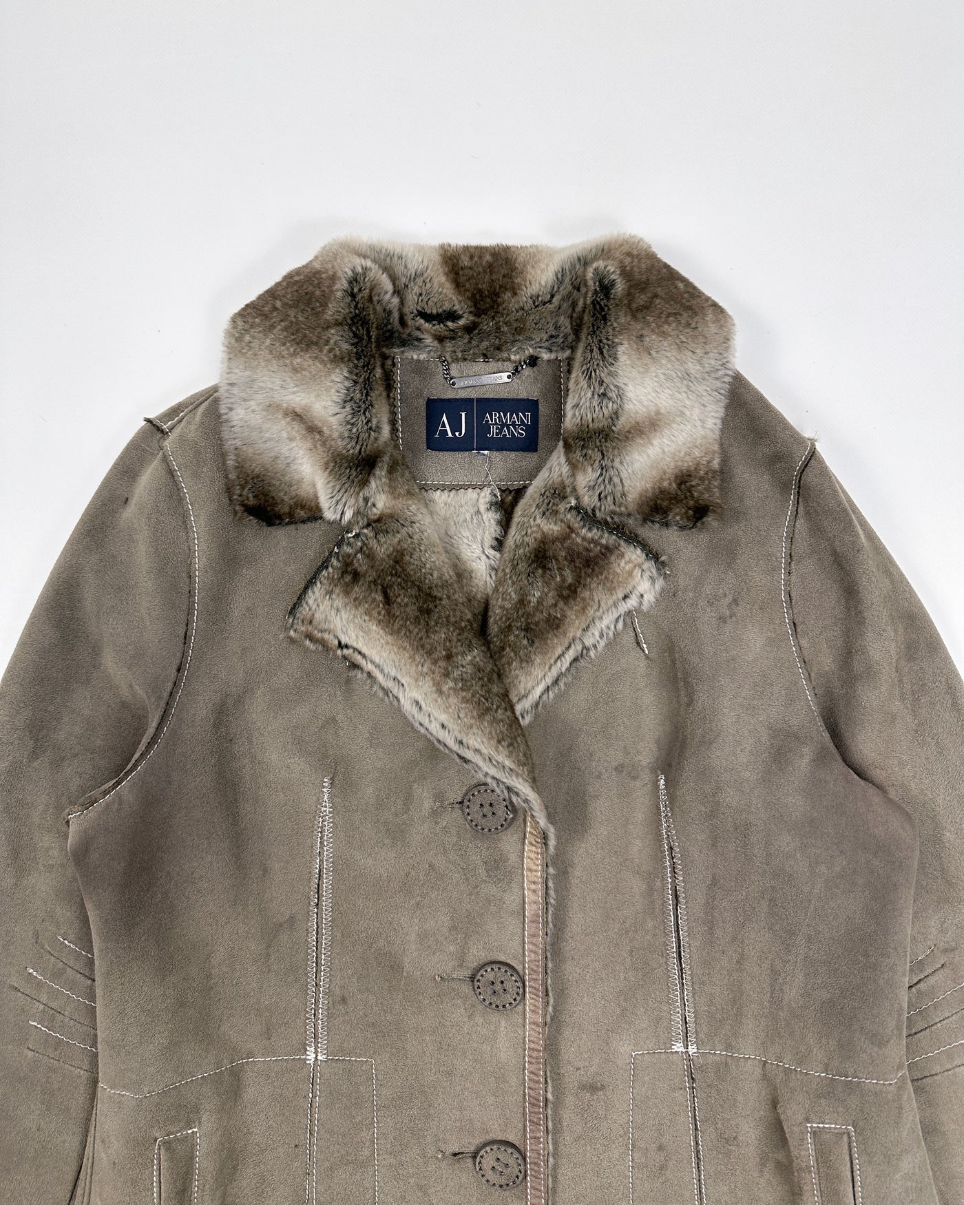 Armani Stitched Stuffed Brown Fur Coat 1990's