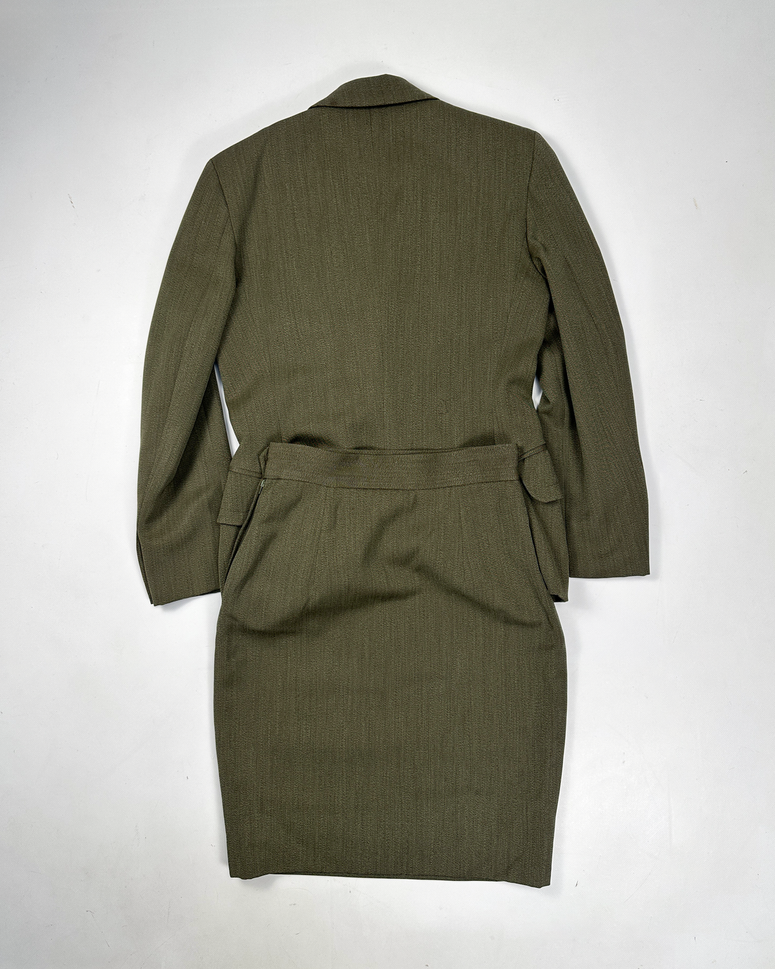 Moschino Couture Dark Green Wool Set 1980's