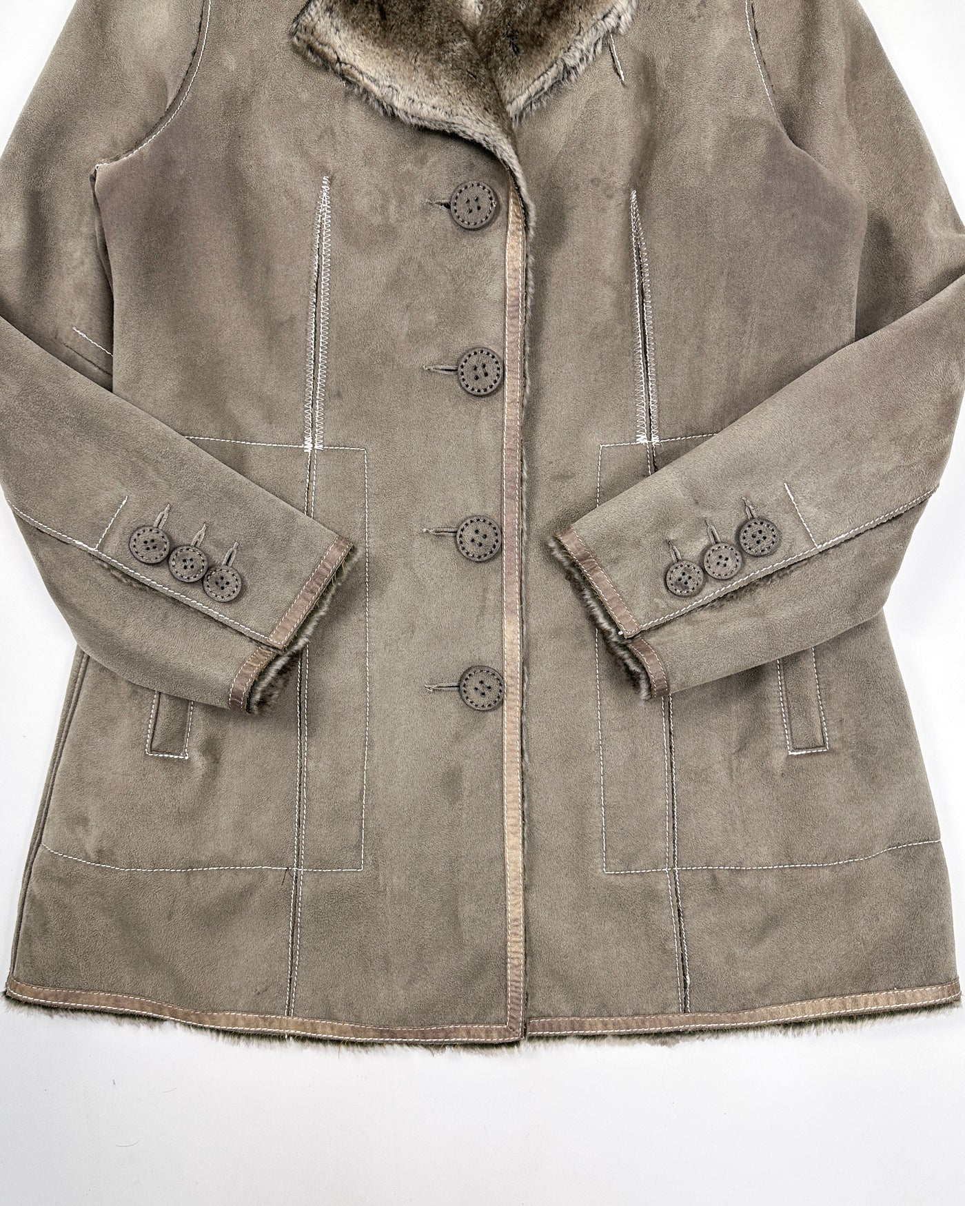 Armani Stitched Stuffed Brown Fur Coat 1990's