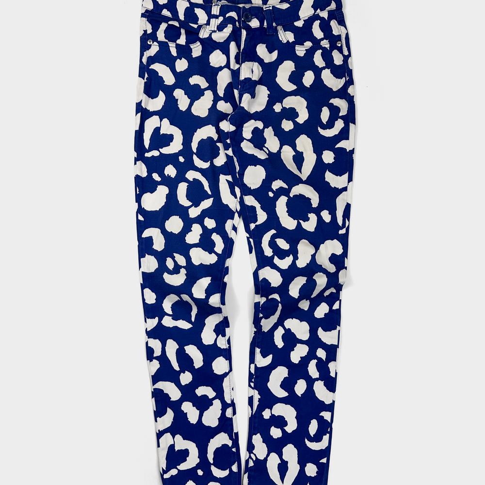 Moschino White Print Light Pants 2000's