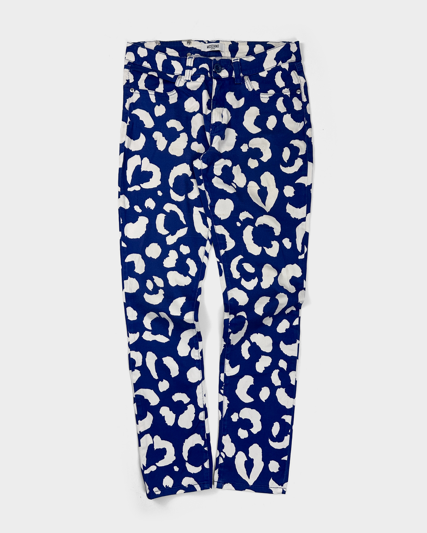 Moschino White Print Light Pants 2000's